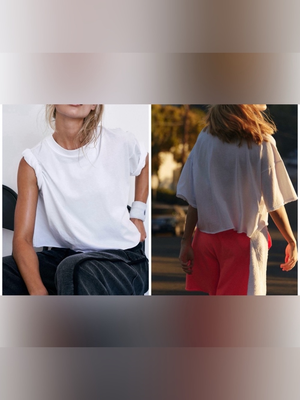 NWOT Free People FP Movement Inspire Tee - white ivory - XS